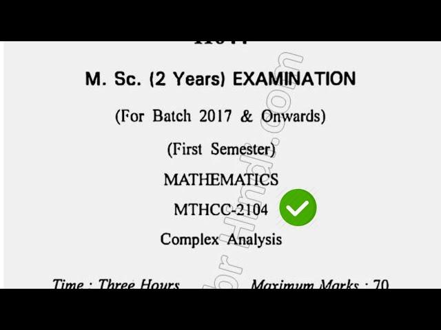 2018 Cdlu MSc Maths 1st Sem Complex Analysis Question Paper