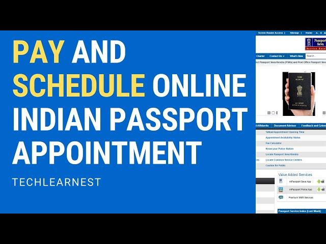 Pay and Schedule Online Appointment for Indian Passport via Passport Seva Application