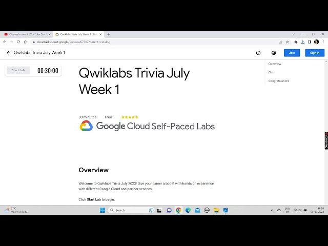 Qwiklabs Trivia July Week 1 || Lab Solution || Qwiklabs Trivia July