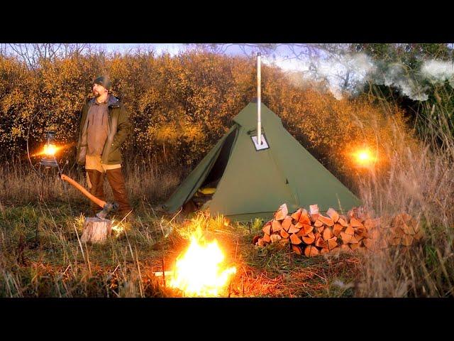 Hot Tent Camping in Winter