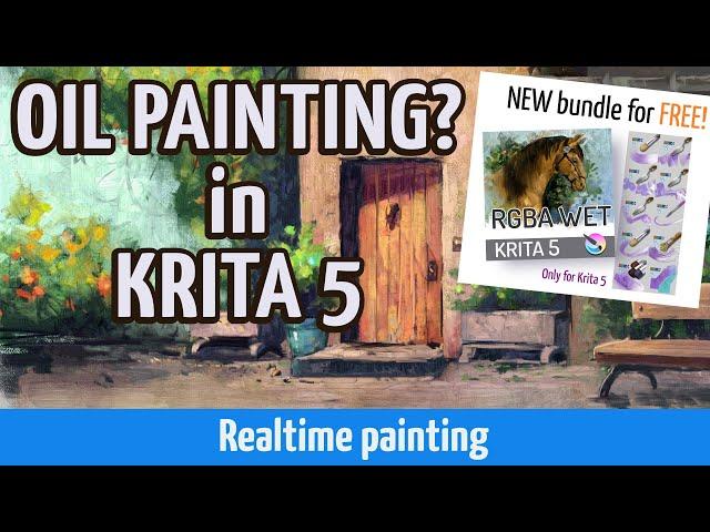 Oil painting with NEW RGBA-wet  impasto brushes in KRITA 5