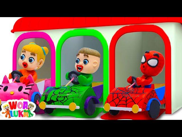 Luka And Spiderman Have Fun With Superhero Car Collection - Good Manners For Kids - WOA Luka Channel