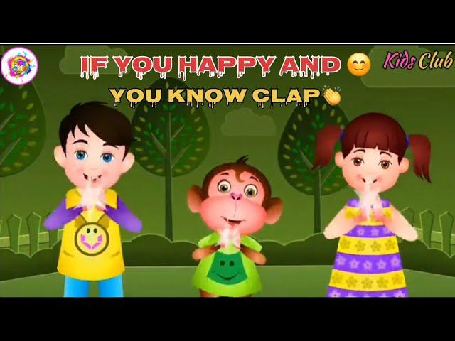 If You Are Happy and  you know it clap Nursery Rhyme     |kids poems #kidsvideo #video #kidspoem