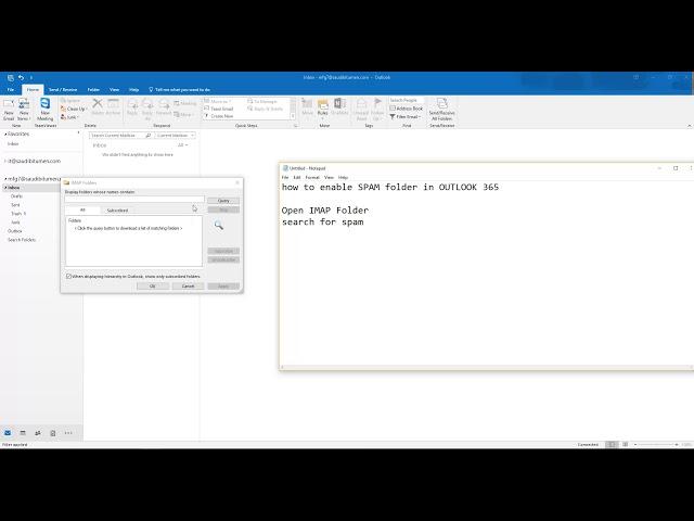 how to enable/show spam folder in outlook