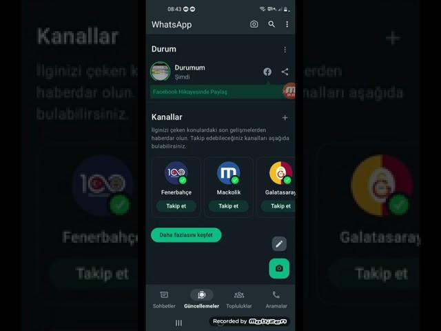 WhatsApp durum ayarları