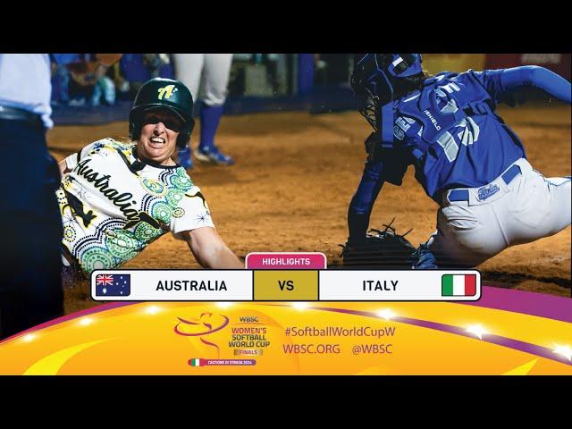 Highlights | Game 20 Australia vs Italy | 2024 WBSC Women’s Softball World Cup - Finals