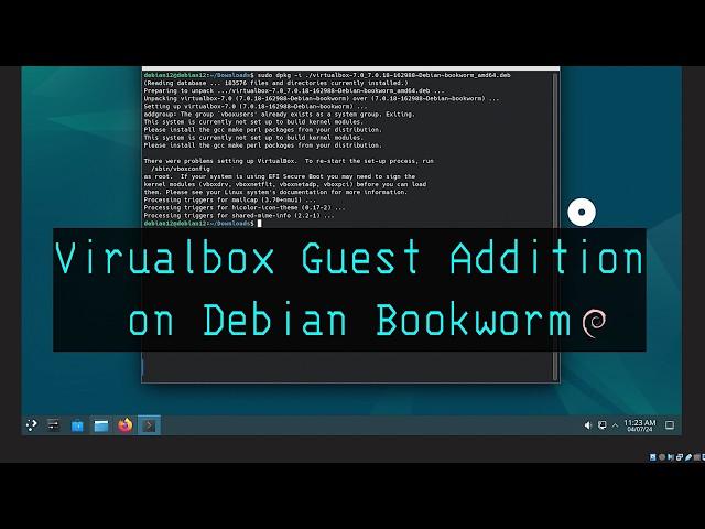 Install Virtualbox guest addition in Debian guest vm #debian #linux #virtualbox