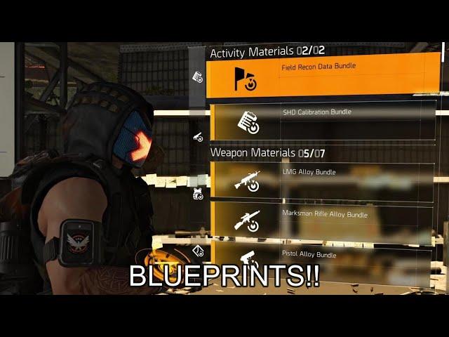 THE BEST WAY TO GET CRAFTING BLUEPRINTS [DIVISION 2]