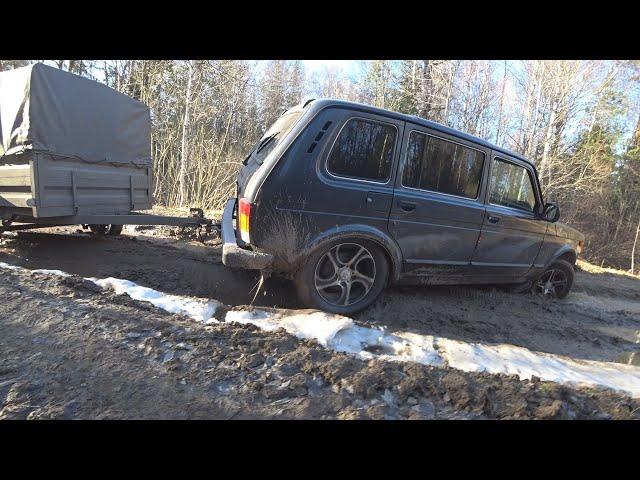 ГРУЗИМ ПО ПОЛНОЙ. НИВА С ПРИЦЕПОМ