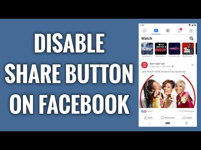 How To Disable Share Button On Facebook