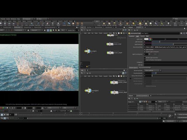 my ocean + flip rendering workflow in Houdini