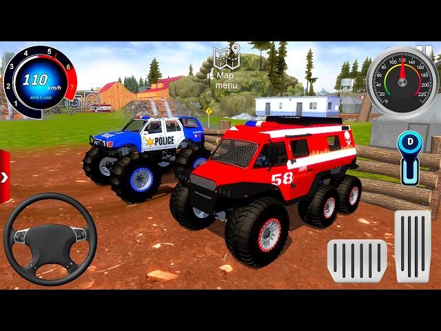 Juegos De Carros - US Monster Truck Police, Fire Truck Driver #1 - Offroad Outlaws Android Gameplay