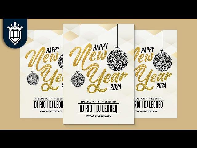 Happy New Year 2024 Poster Design in | Photoshop 2021 Tutorial |