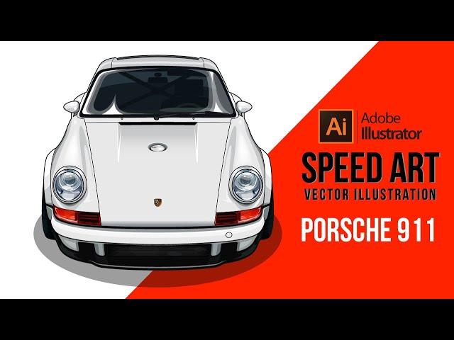 PORSCHE 911 SPEED ART | VECTOR SPEED PAINTING | ADOBE ILLUSTRATOR TUTORIAL