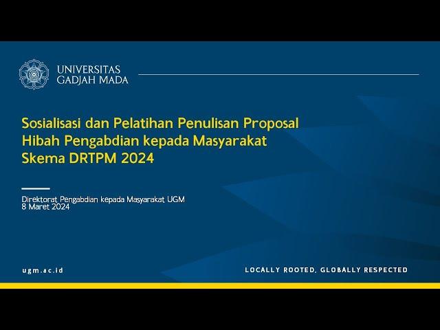 Pelatihan Penulisan Proposal Hibah Pengabdian kepada Masyarakat Skema DRTPM DIKTI 2024