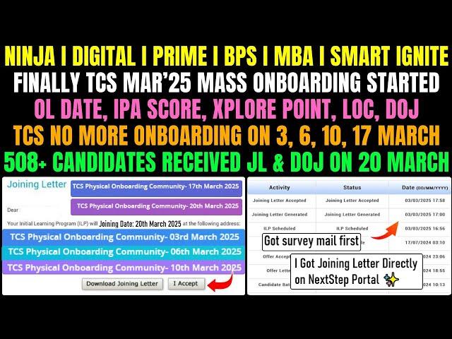 TCS March'25 Mass Onboarding Started | TCS Big Change Joining Criteria & Process | TCS 5 New DOJ Out