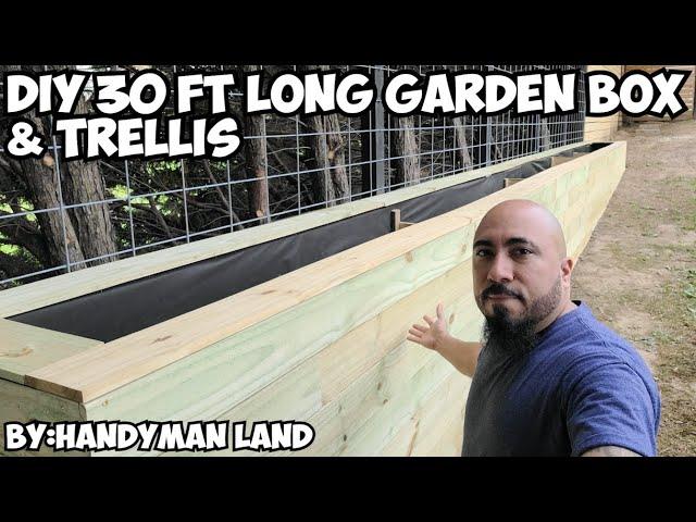 DIY 30 ft Pallet Long Garden Box & Trellis