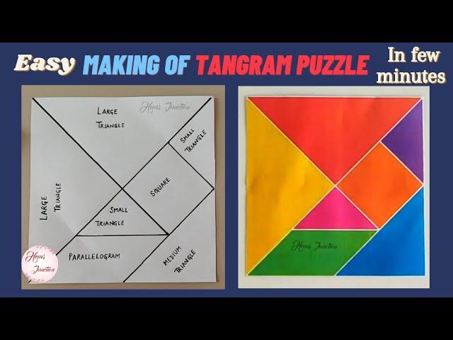 How to make Tangram Puzzle | Easy way of making a tangram puzzle #tangram #tangrampuzzle