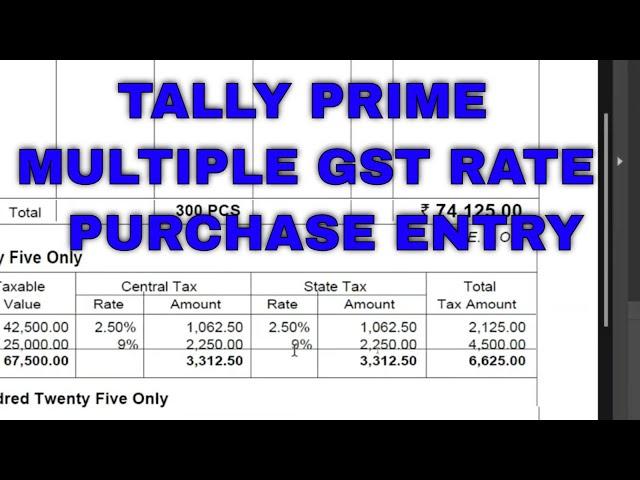 Tally Prime Multiple GST Rate Purchase Entry in hindi