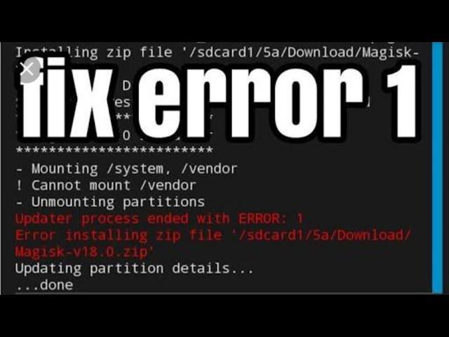 FIX ERROR 1 || Cara mengatasi ERROR 1 saat instal Magisk Via Twrp