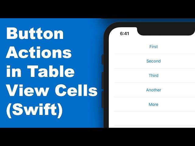 Button & Actions in TableView Cells in Swift 5 (Xcode 12 - 2023)