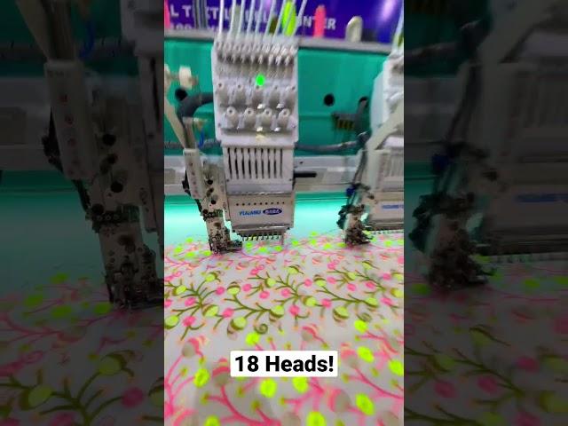 BABA 18 Head High Speed Computerized Embroidery Machine! 1400 R.P.M