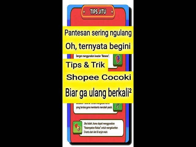 Ternyata begini !!! Trik menang Shopee Cocoki level 2 biar ga ulang berkali kali | Tutorial #shopee