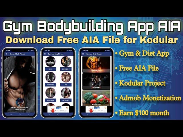 Gym & Body fitness App AIA file for kodular 2022 | Download free AIA file for kodular & earn money.