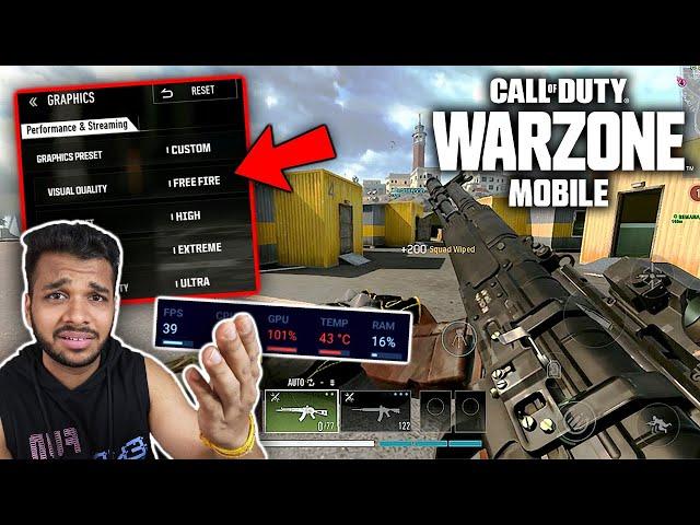 WARZONE MOBILE BEST GRAPHICS SETTINGS FOR 60FPS | MAJOR SETTINGS FOR BEST PERFORMANCE - 101% GPU 