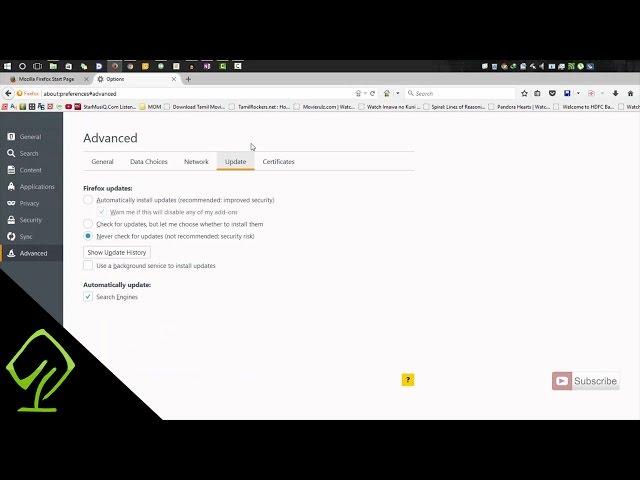 How to Disable auto updates on Mozilla firefox