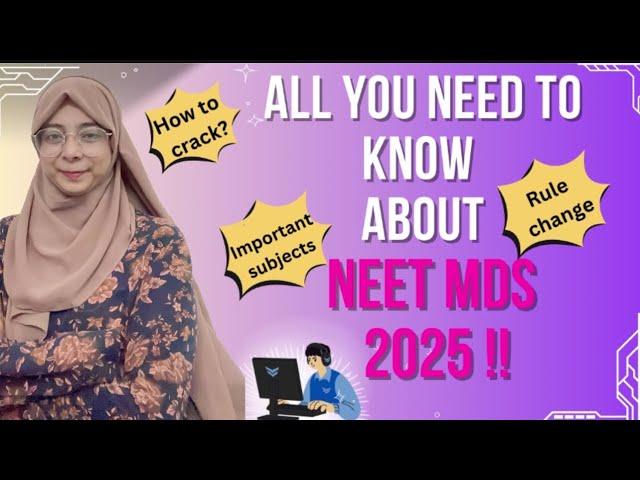 NEET MDS 2025  NEW PATTERN PREPARATION (Important Subjects Books)