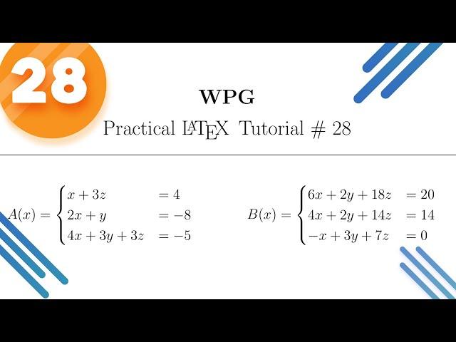 LaTex Tutorial # 28 - Cases Equation in Two Columns