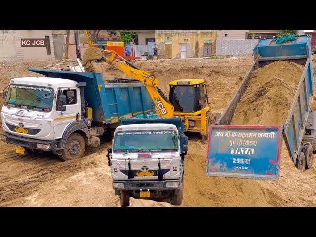 JCB 3dx Xpert Loading Mud Trolley | New Holland 3630 | John deere Tractor | 4wd Mitti loading #jcb