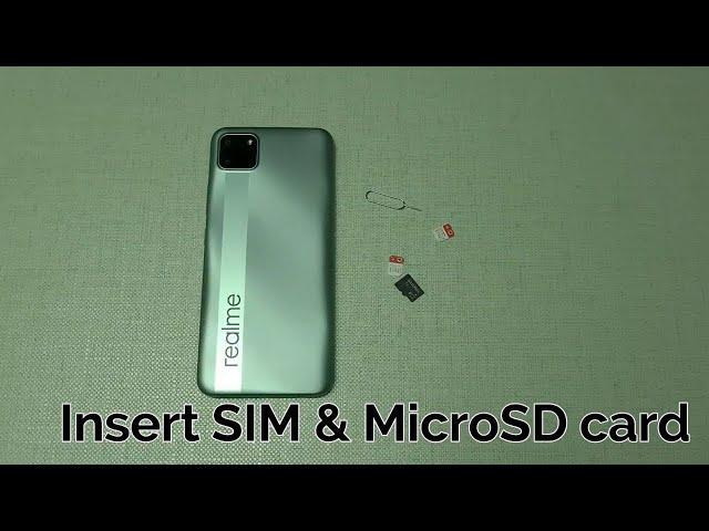 Realme C11: Insert SIM & MicroSD card