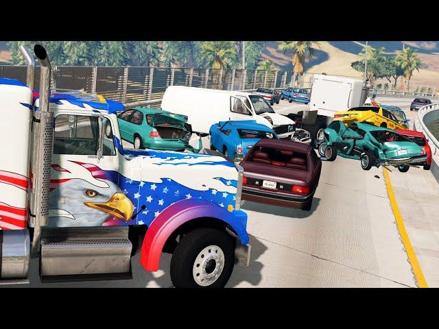 Highway Pileup Crashes 2 | BeamNG.drive