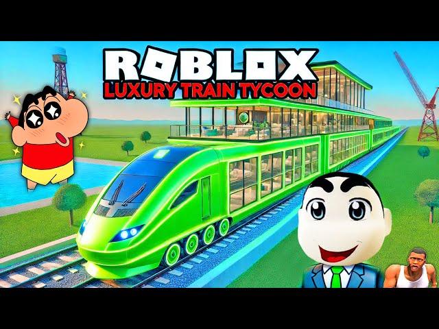 I Built a LUXURY TRAIN in ROBLOX with SHINCHAN and CHOP! (Luxury Train Tycoon)