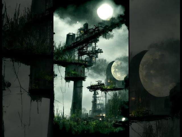 AI Generated Art #ai #art #stable #diffusion #industrial #dystopian #overgrown #moon