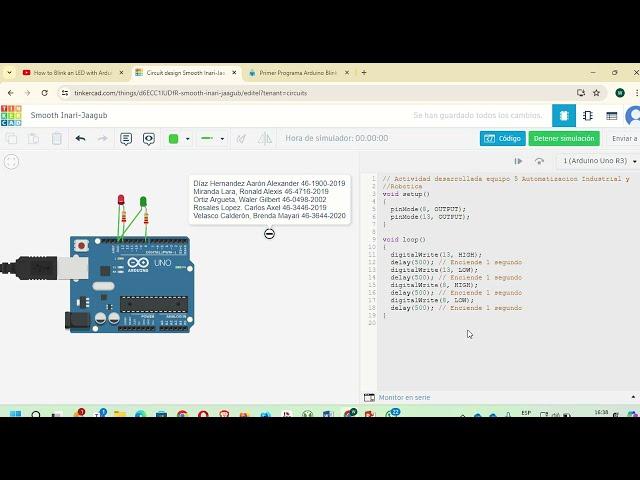 Simulador TinkerCad para construir sistemas con Arduino - Evaluación 2