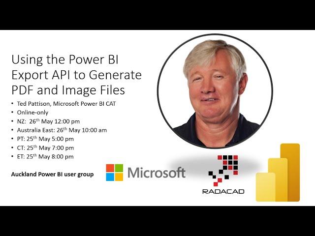 Using the Power BI Export API to Generate PDF and Image Files by Ted Pattison [User Group Recording]