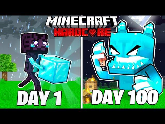 I Survived 100 Days as a DIAMOND ENDERMAN in HARDCORE Minecraft