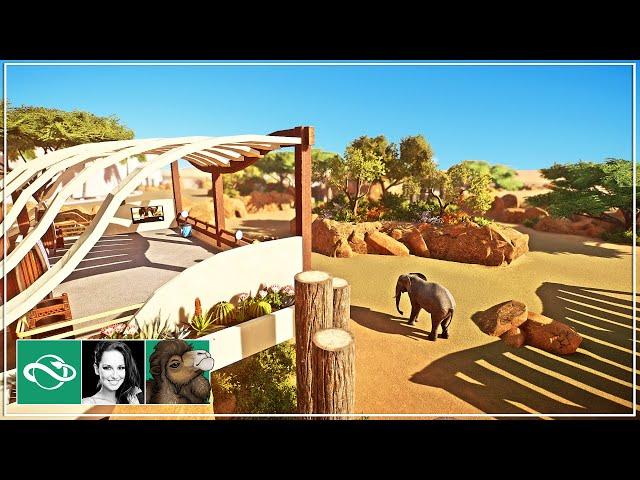  African Elephant & Sable Antelope habitat | Desert Franchise Mode | Planet Zoo |