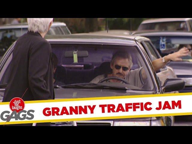 Grandma traffic jam prank