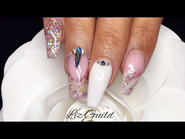 Acrylic Nails | Pink Princess | Swarovski Crystals