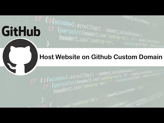 How to Host Website on Github Custom Domain