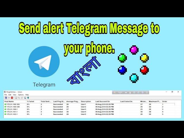 How to send alert Telegram messages to your phone when a ping fails || Shohag IT Village