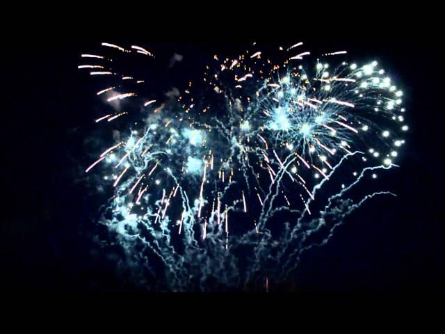 Cowes Week Fireworks Display 2013: View from the sea