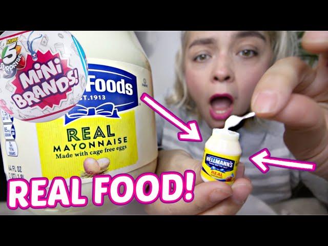 MINI BRANDS! OPENING MINI BRANDS & PUTTING REAL FOOD INSIDE!