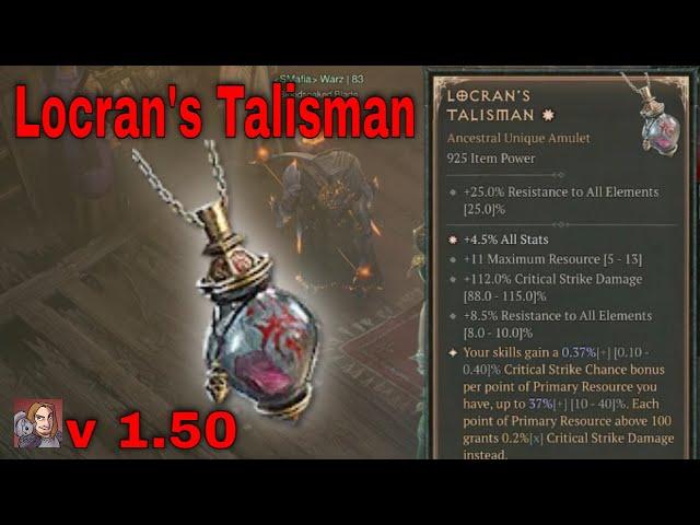 Diablo IV Unique Items - Locran's Talisman (Amulet)[v1.5.0]