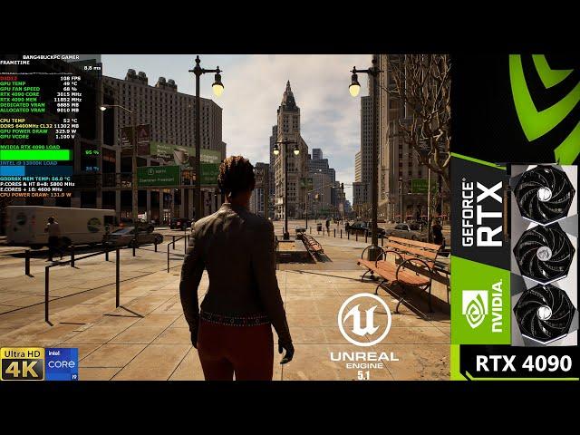 Unreal Engine 5.1 City Sample Demo Epic Settings 4K | RTX 4090 | i9 13900K 5.8GHz