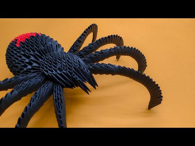 How to make a 3D origami Black Widow Spider